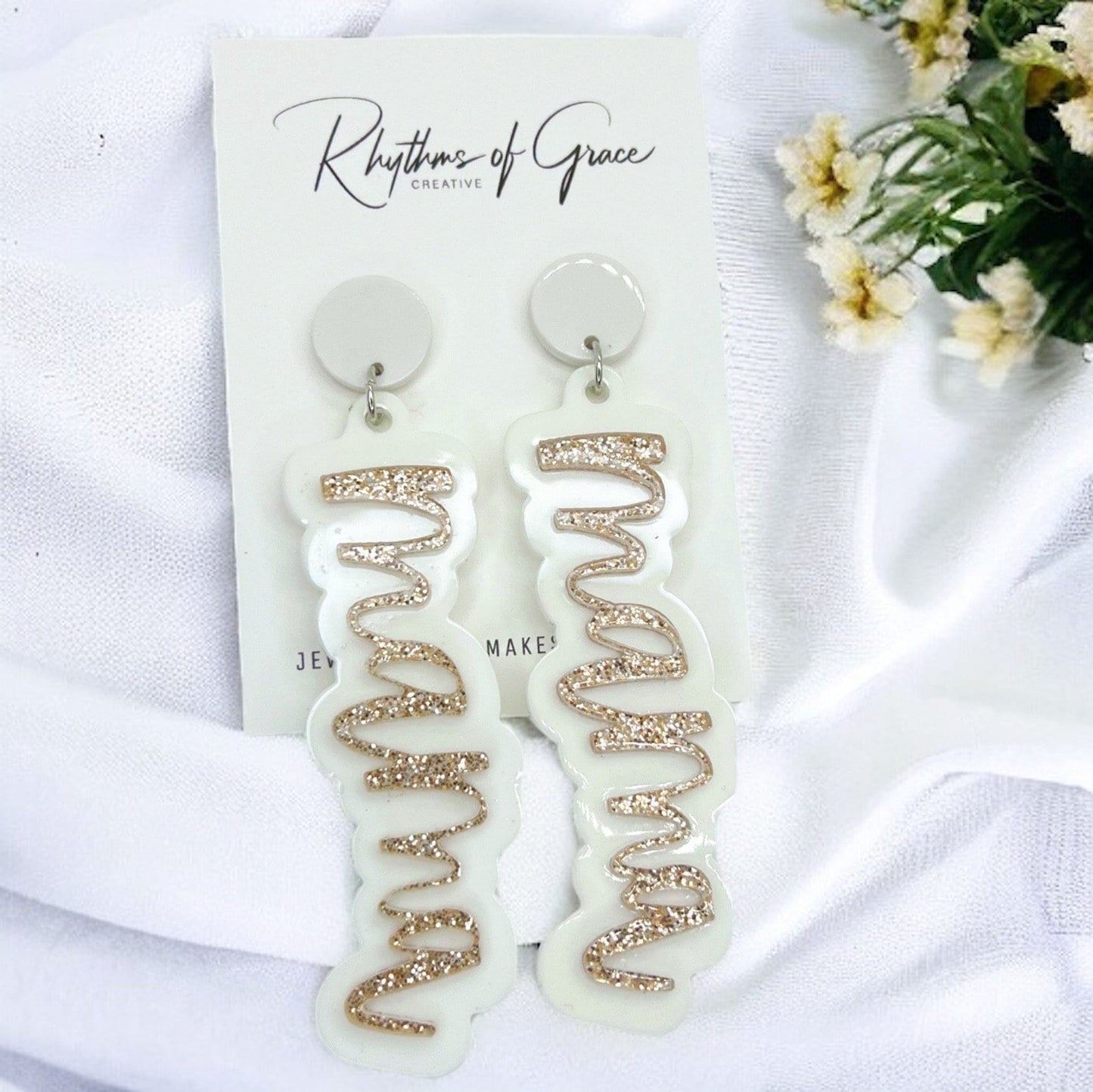 MAMA Earrings - Handmade Earrings, Baby Shower, New Mom, Mother’s Day, Mom Earrings, Momma Earrings, Pregnancy Announcement, Gender Reveal