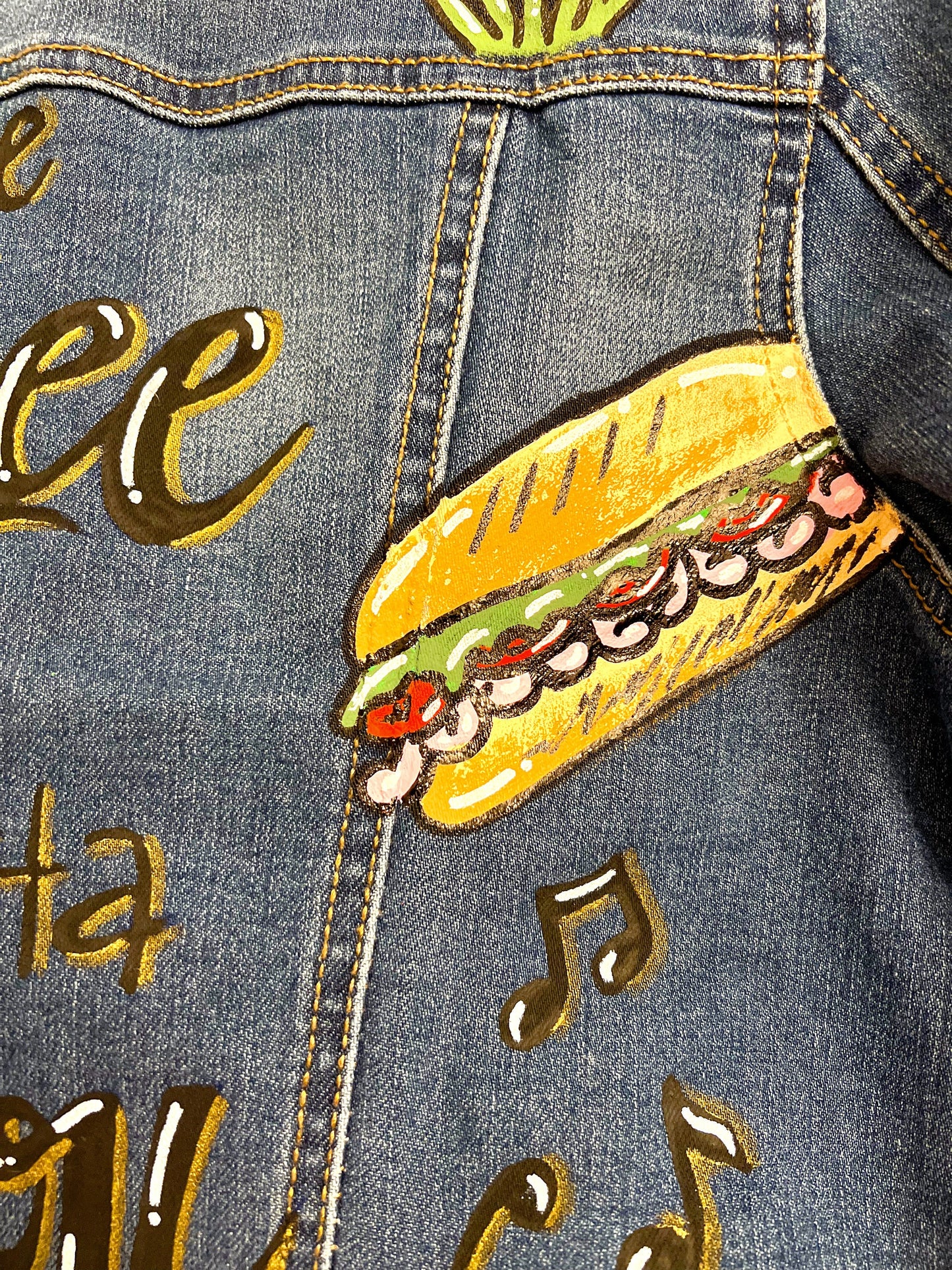 Mardi Gras Jean Hand Painted Jacket, Mardi Gras, Painted Jean Jacket, New Orleans, Bayou Boujee, Purple Green Gold, Parade Outfit, Cajun