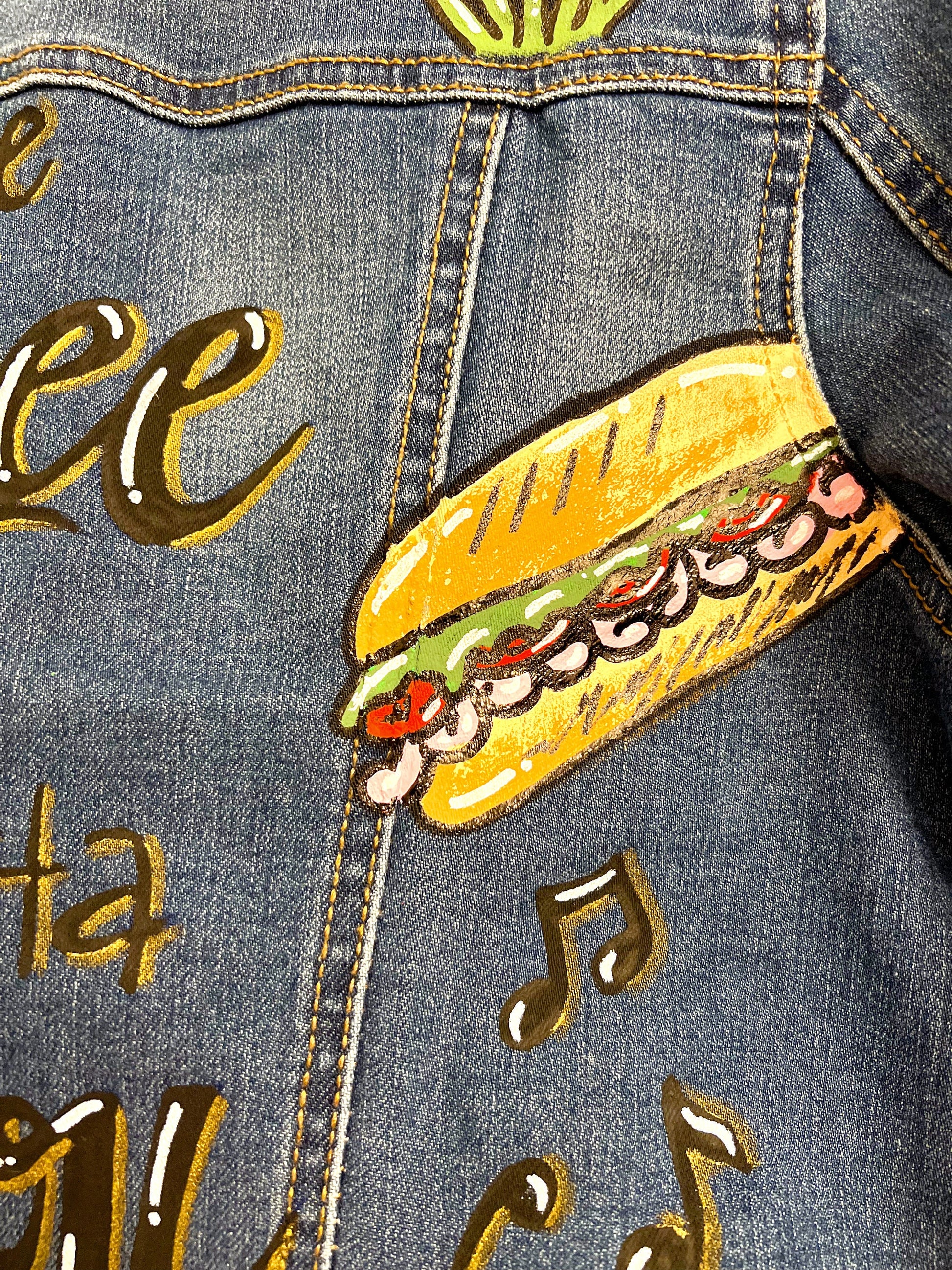 Mardi Gras Jean Hand Painted Jacket, Mardi Gras, Painted Jean Jacket, New Orleans, Bayou Boujee, Purple Green Gold, Parade Outfit, Cajun