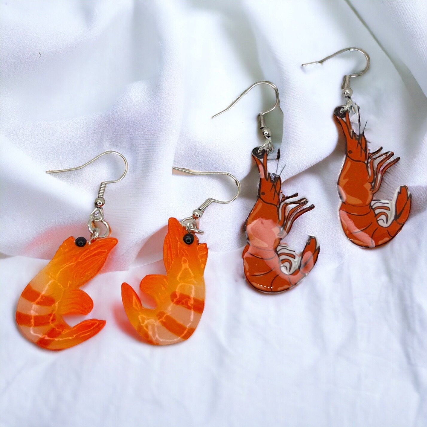 Shrimp Earrings - Shrimp Jewelry, Handmade Earrings, Shrimp Boat, Animal Earrings, Animal Jewelry, Cajun Earrings, Shrimp Accessories, Boil