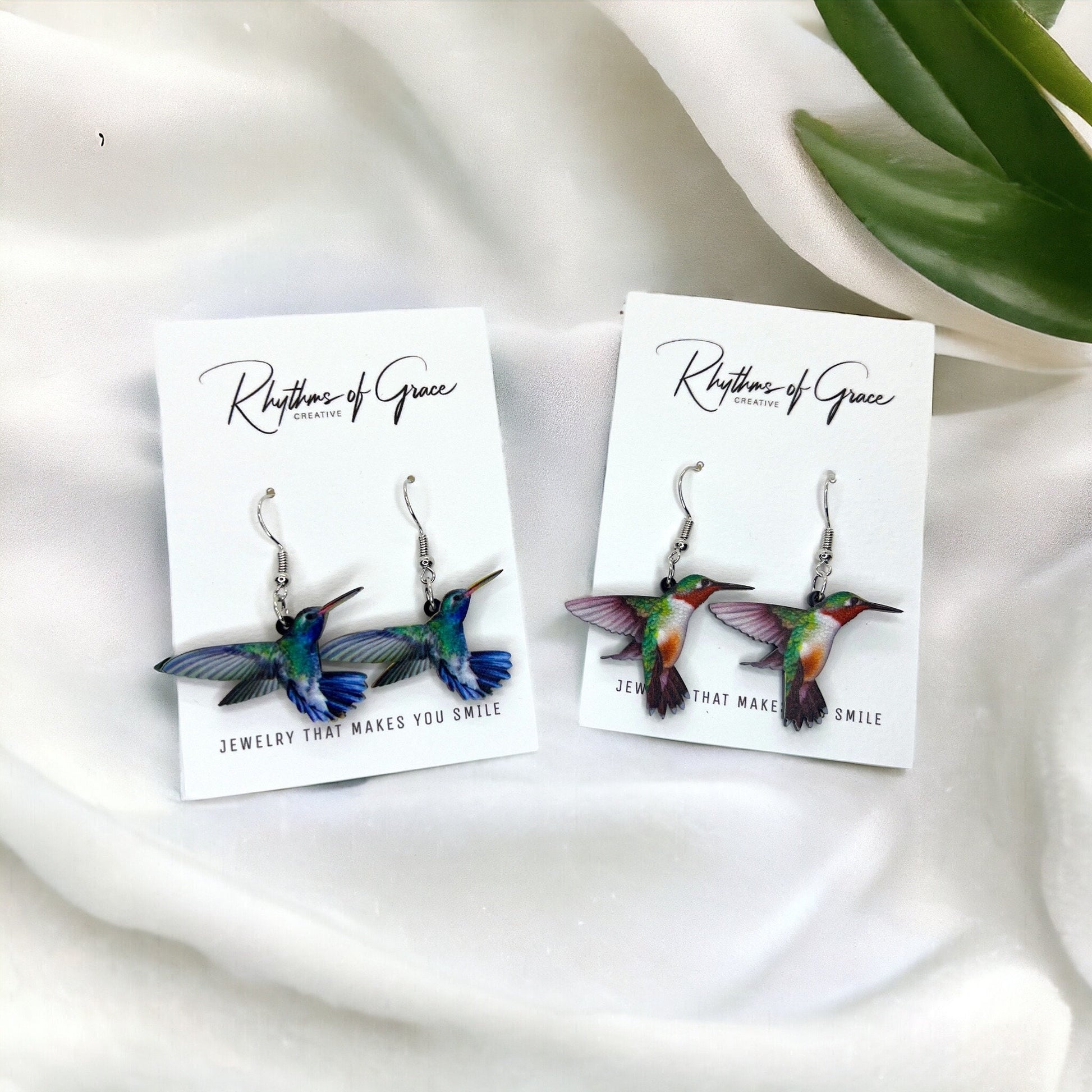 Hummingbird Earrings - Hummingbird Jewelry, Handmade Earrings, Handmade Jewelry, Animal Earrings, Animal Jewelry, Hummingbirds, Red Throat