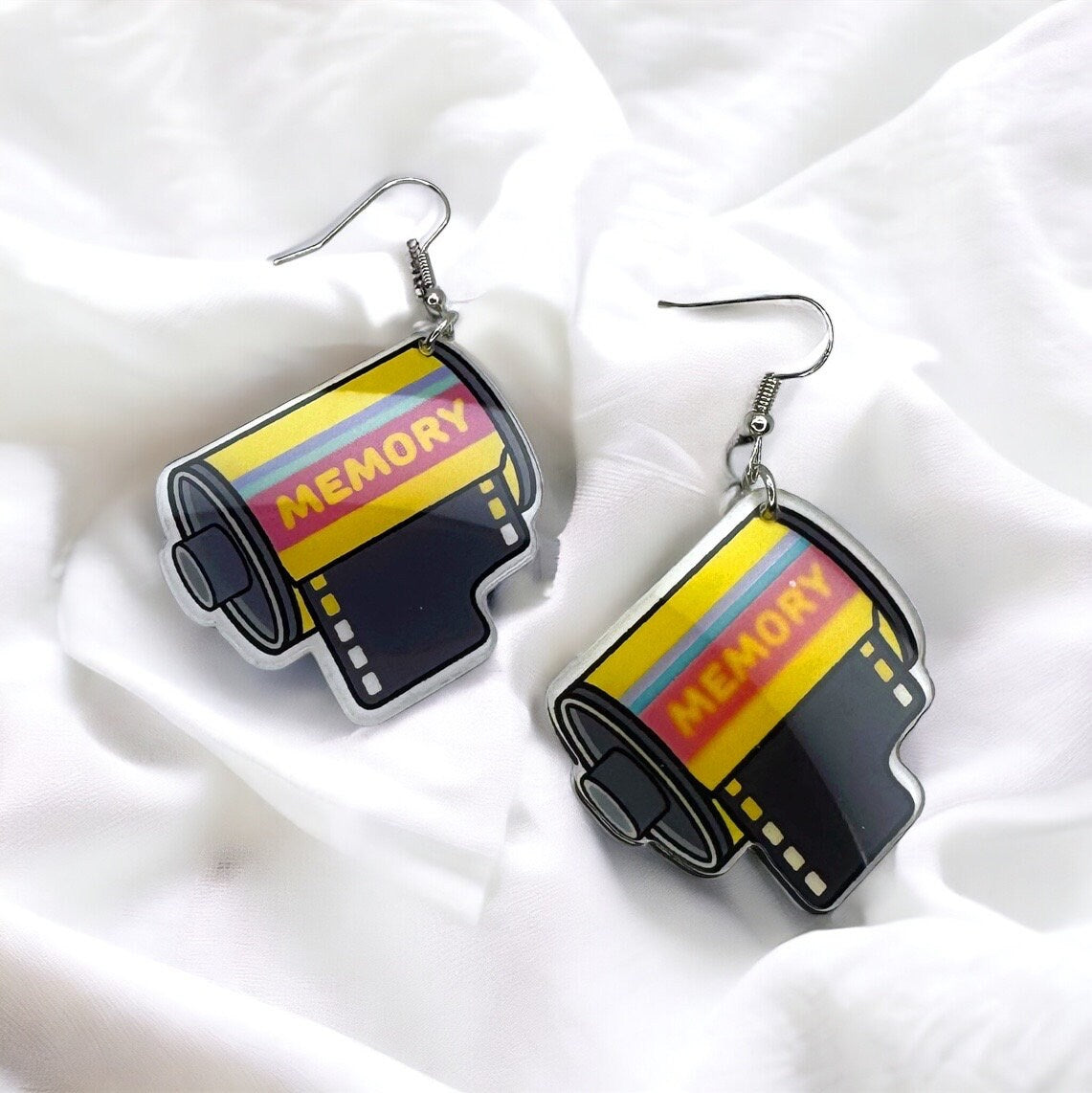 Film Earrings - Photographer Gift, Handmade Earrings, Retro Camera, Photography Accessories, Polaroid Camera, Camera Film, Memories