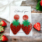 Strawberry Earrings - Strawberry Jewelry, Dangle Earrings, Fruit Earrings, Plant Lady, Handmade Earrings, Strawberry Festival, Strawberries