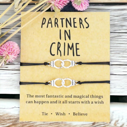 Partners in Crime Bracelet, Friendship Bracelet, Best Friend, Wish Bracelet, Sister in Law, Bestie Bracelet, Handmade Bracelet, Best Friends