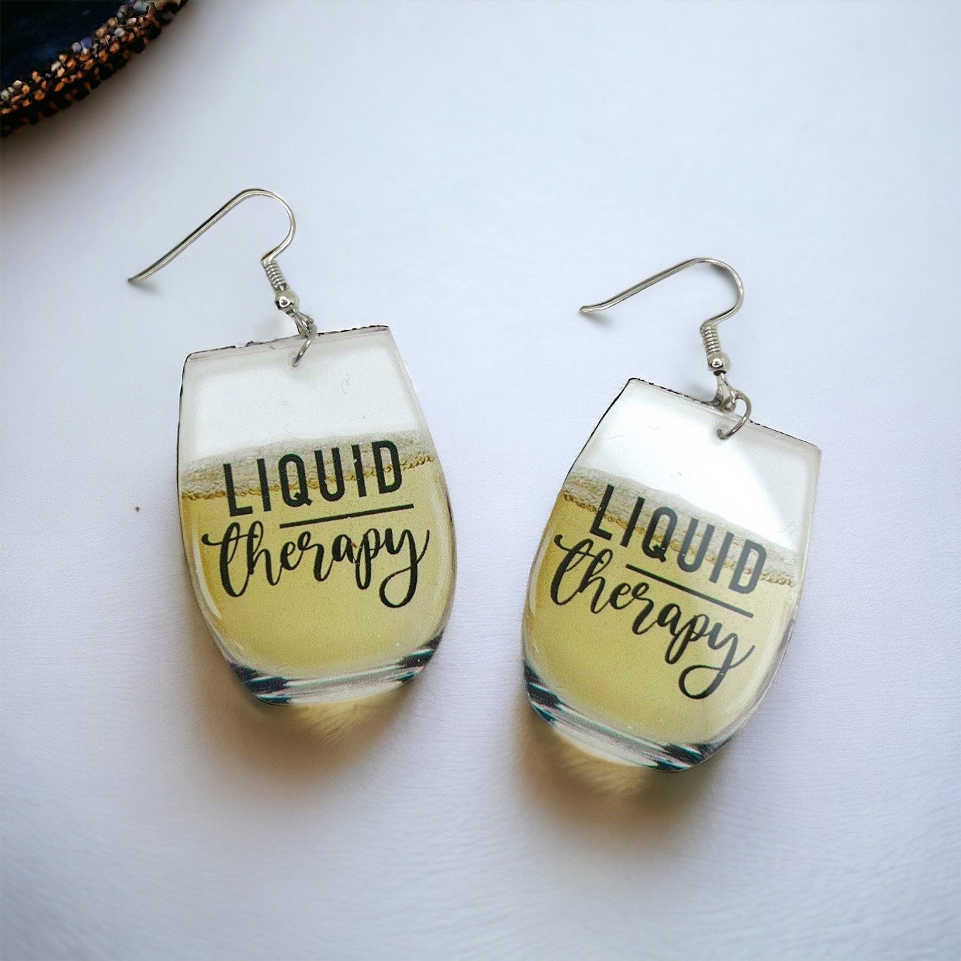 Wine Earrings - Happy Hour, Wine Down, Bachelorette Earrings, Bachelorette Accessories, Drink Earrings, Liquid Therapy, White Wine, Red Wine