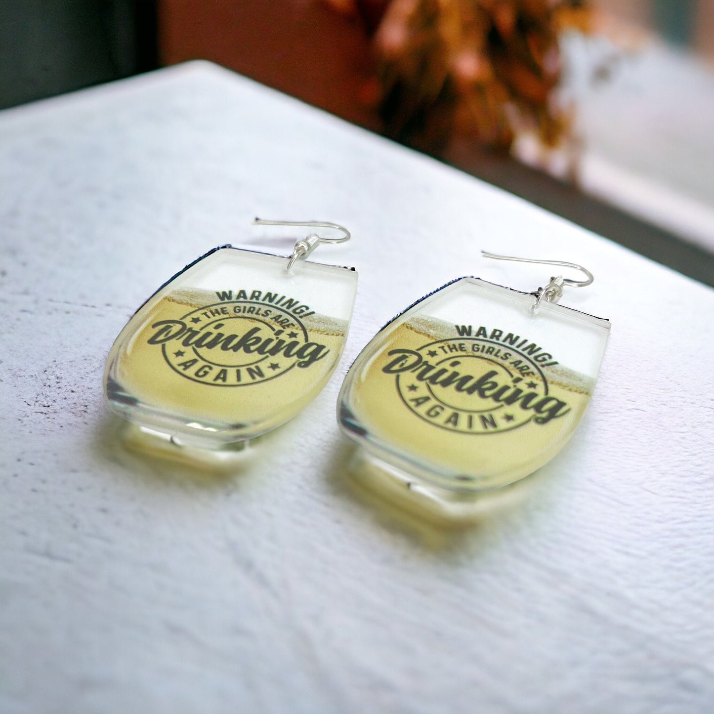 Wine Earrings - Happy Hour, Wine Down, Bachelorette Earrings, Bachelorette Accessories, Drink Earrings, Liquid Therapy, White Wine, Red Wine