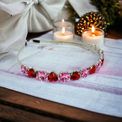 Valentine's Day Headband - Conversation Hearts, Valentine's Day Headpiece, Mardi Gras, Love Headband, Pink Headband, Red Headband, Hearts