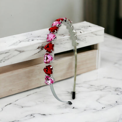 Valentine's Day Headband - Conversation Hearts, Valentine's Day Headpiece, Mardi Gras, Love Headband, Pink Headband, Red Headband, Hearts