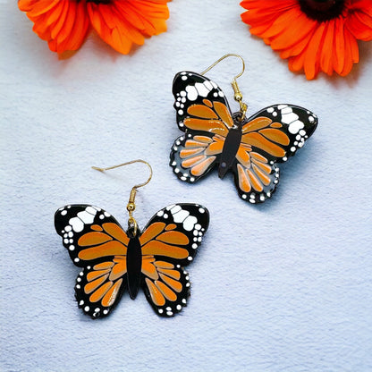 Butterfly Earrings - Easter Earrings, Handmade Earrings, Butterfly Jewelry, Butterfly Accessories, Easter Accessories, Monarch Butterfly