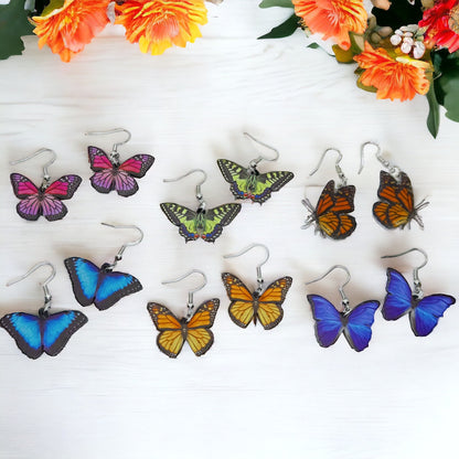 Butterfly Earrings - Easter Earrings, Handmade Earrings, Butterfly Jewelry, Butterfly Accessories, Easter Accessories, Monarch Butterfly