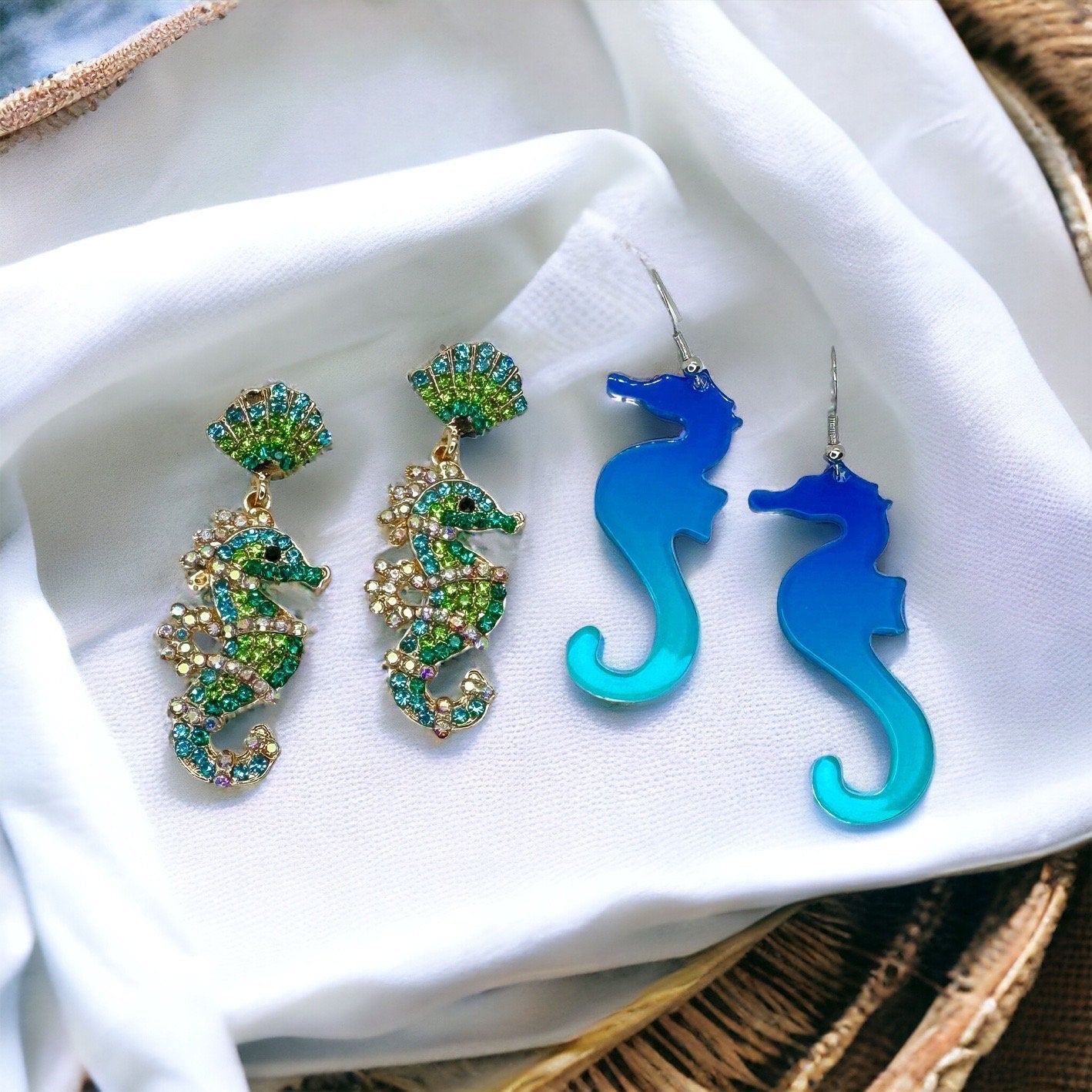 Seahorse Earrings - Seahorse Jewelry, Ocean Earrings, Seashore Earrings, Handmade Earrings, Handmade Jewelry, Animal Earrings, Ocean Animal